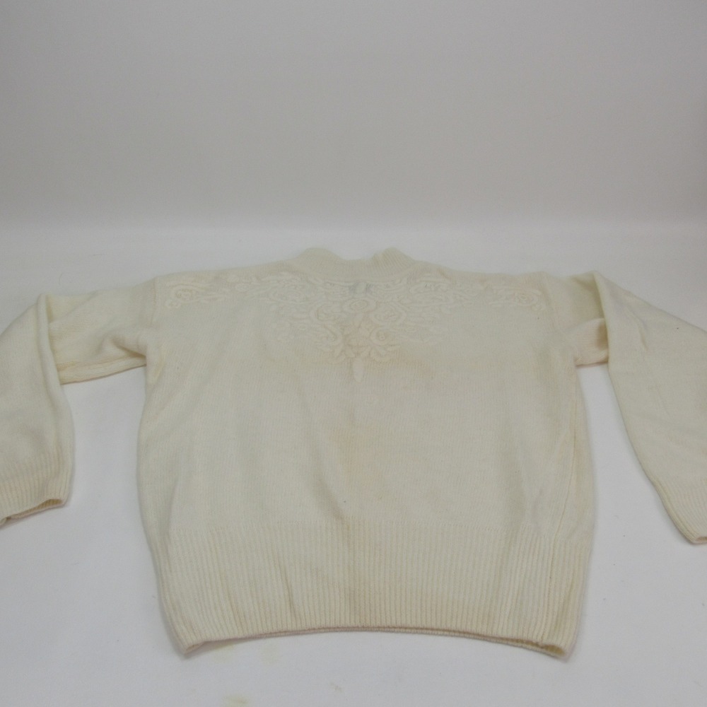 Nell‎ Flowers Womens Angora Lambswool Blend Sweater Cream Floral  - M